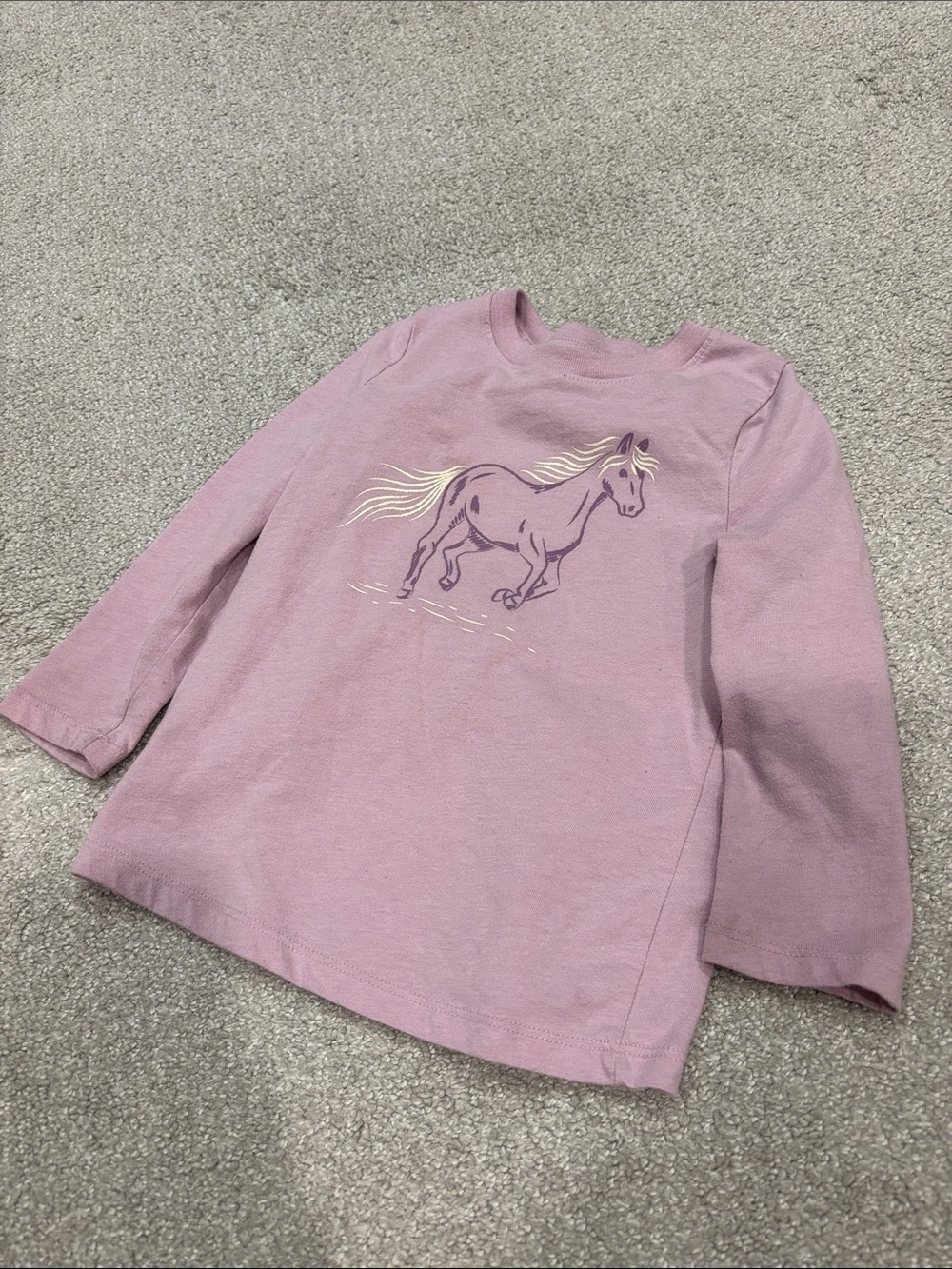 Cat & Jack Mauve Horse Graphic Long-Sleeve Tee